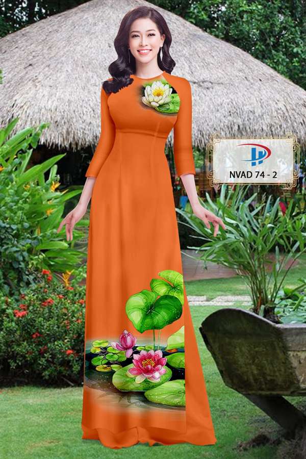 Vải Áo Dài Hoa Sen Mới Ra AD NVAD74