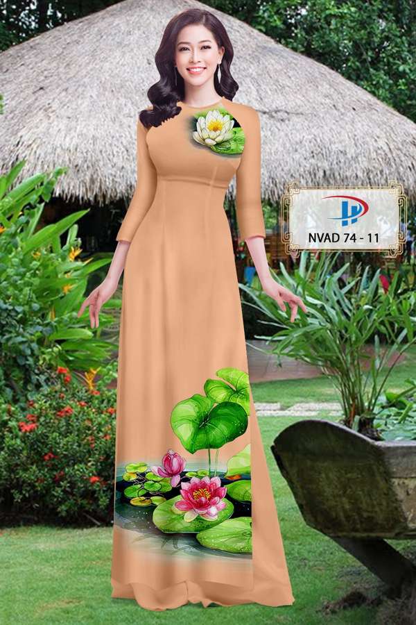 Vải Áo Dài Hoa Sen Mới Ra AD NVAD74