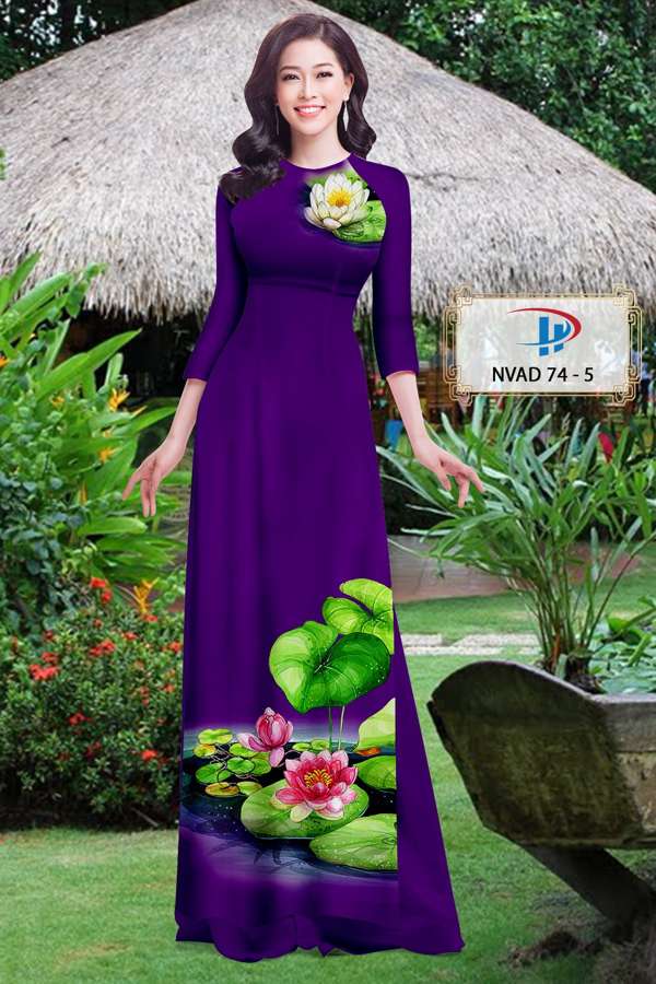 Vải Áo Dài Hoa Sen Mới Ra AD NVAD74