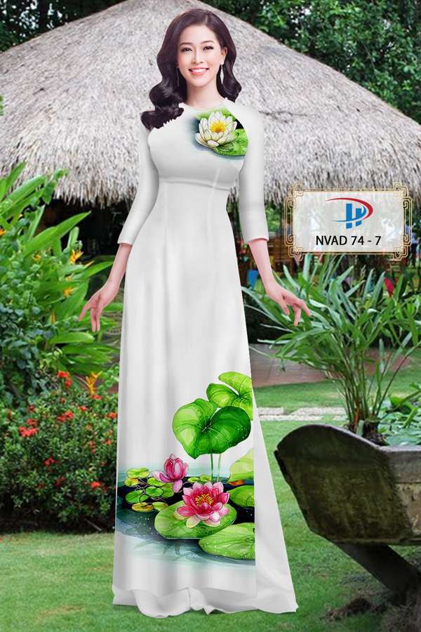 Vải Áo Dài Hoa Sen Mới Ra AD NVAD74