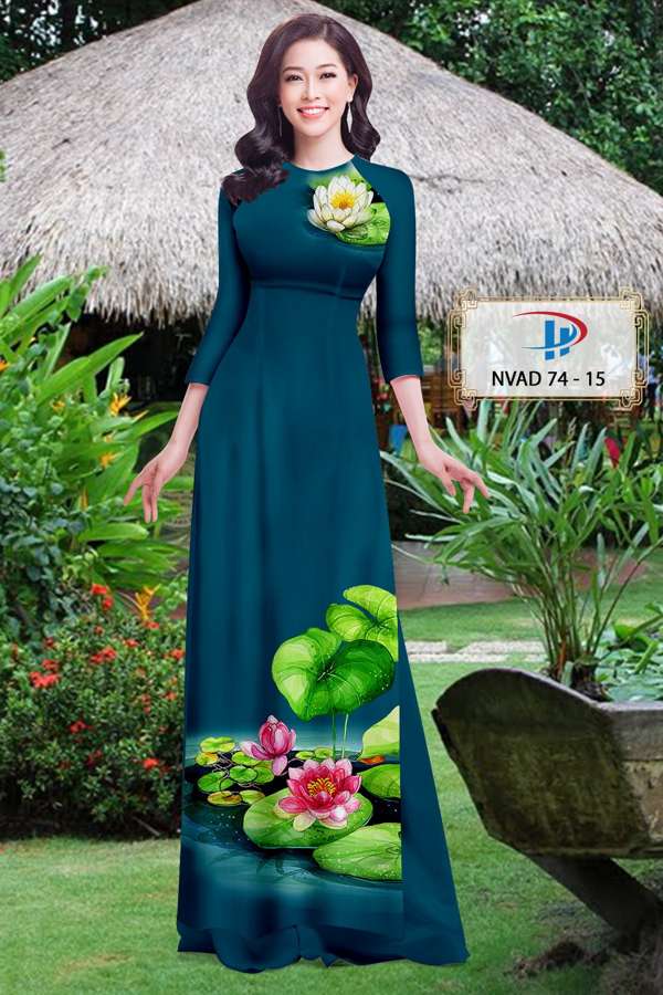 Vải Áo Dài Hoa Sen Mới Ra AD NVAD74