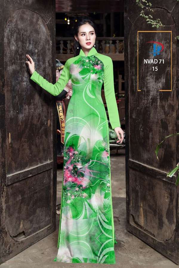 Vải Áo Dài Hoa In 3D Mới Ra AD NVAD71 42 Vải Áo Dài Hoa In 3D Mới Ra AD NVAD71
