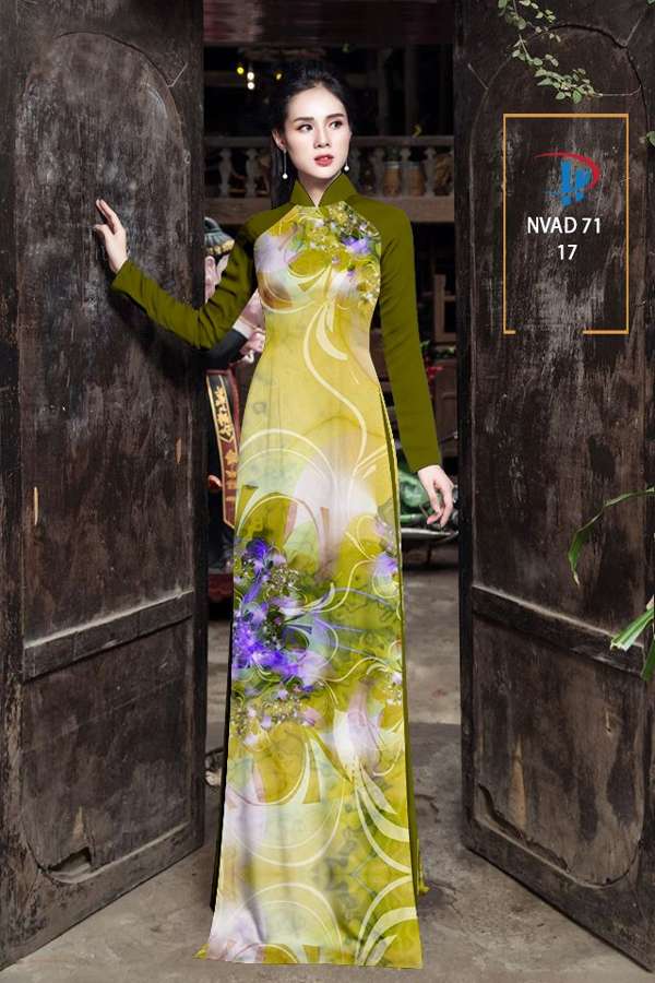 Vải Áo Dài Hoa In 3D Mới Ra AD NVAD71 44 Vải Áo Dài Hoa In 3D Mới Ra AD NVAD71