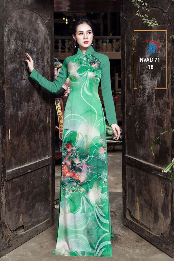 Vải Áo Dài Hoa In 3D Mới Ra AD NVAD71 45 Vải Áo Dài Hoa In 3D Mới Ra AD NVAD71