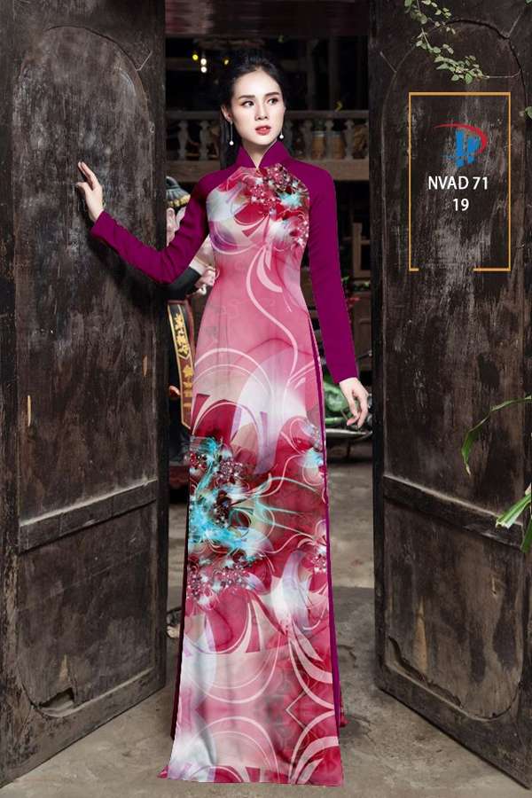 Vải Áo Dài Hoa In 3D Mới Ra AD NVAD71 46 Vải Áo Dài Hoa In 3D Mới Ra AD NVAD71