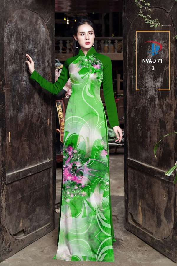 Vải Áo Dài Hoa In 3D Mới Ra AD NVAD71 50 Vải Áo Dài Hoa In 3D Mới Ra AD NVAD71