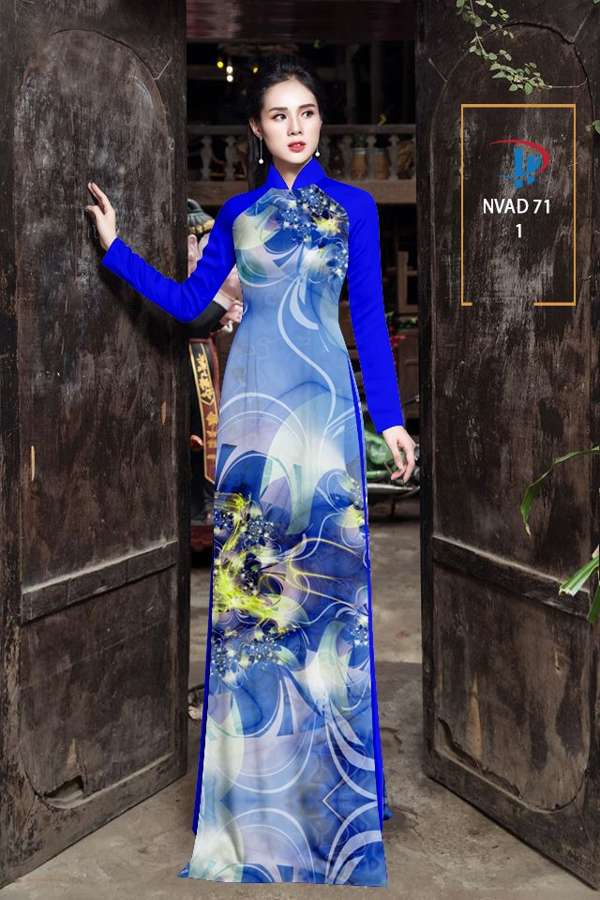 Vải Áo Dài Hoa In 3D Mới Ra AD NVAD71 48 Vải Áo Dài Hoa In 3D Mới Ra AD NVAD71
