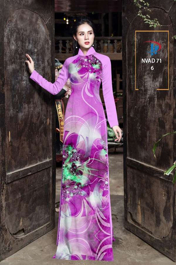 Vải Áo Dài Hoa In 3D Mới Ra AD NVAD71 51 Vải Áo Dài Hoa In 3D Mới Ra AD NVAD71