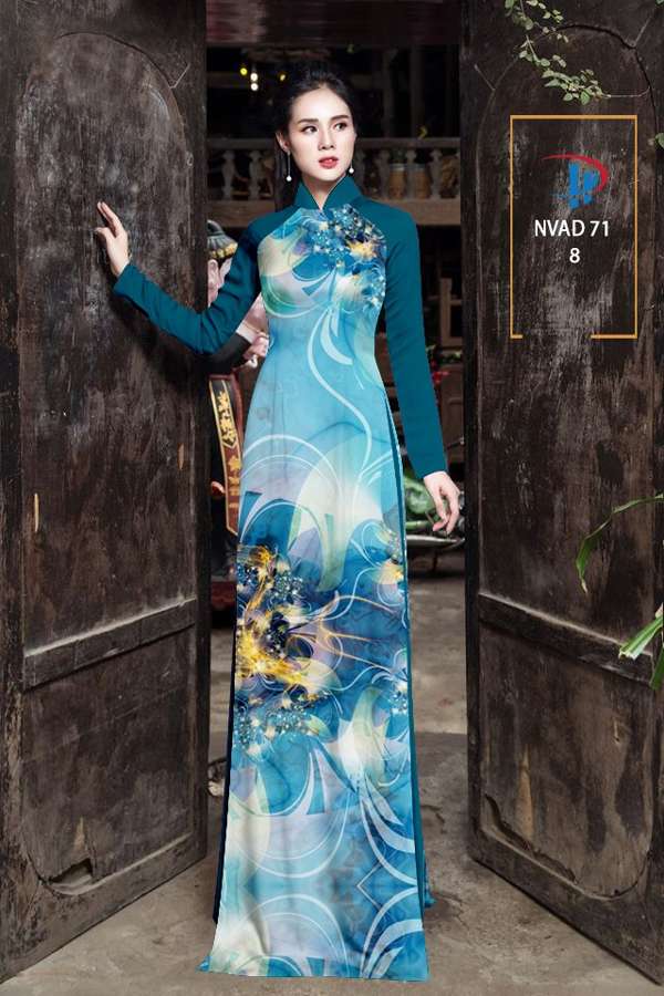 Vải Áo Dài Hoa In 3D Mới Ra AD NVAD71 54 Vải Áo Dài Hoa In 3D Mới Ra AD NVAD71