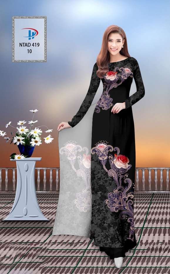 Vải Áo Dài Hoa Hồng Độc Đáo AD NTAD419 61 Vải Áo Dài Hoa Hồng Độc Đáo AD NTAD419