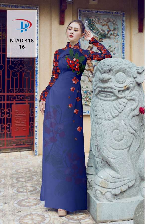Vải Áo Dài Hoa Phượng Mới Ra AD NTAD418 54 Vải Áo Dài Hoa Phượng Mới Ra AD NTAD418