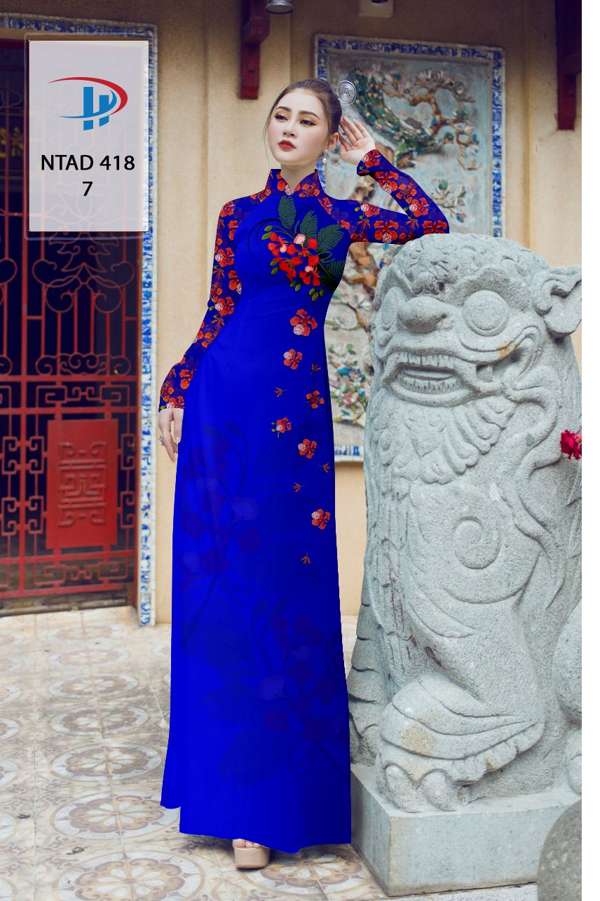 Vải Áo Dài Hoa Phượng Mới Ra AD NTAD418 69 Vải Áo Dài Hoa Phượng Mới Ra AD NTAD418