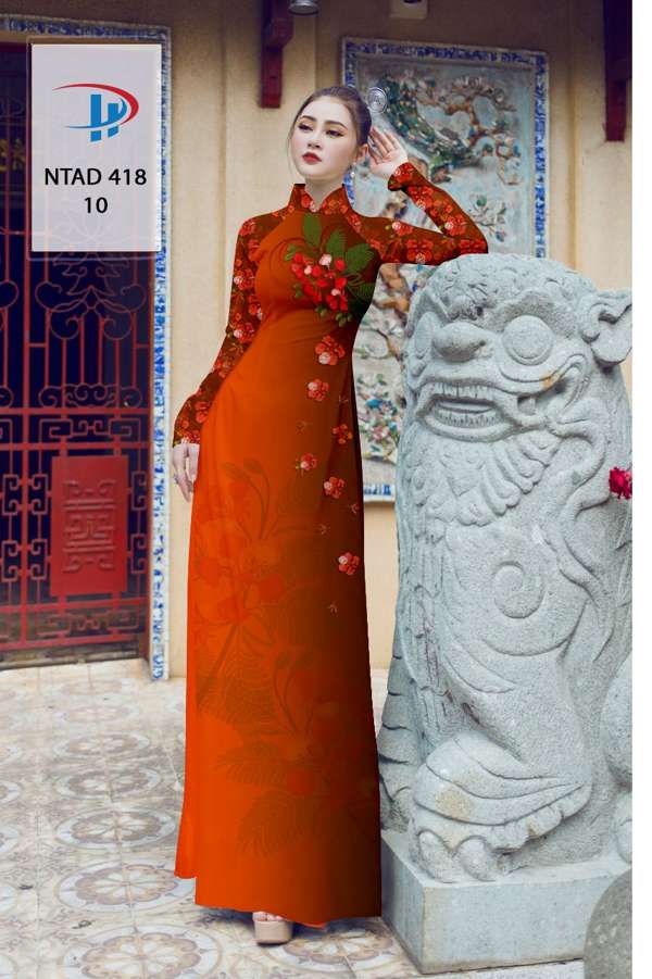 Vải Áo Dài Hoa Phượng Mới Ra AD NTAD418 72 Vải Áo Dài Hoa Phượng Mới Ra AD NTAD418