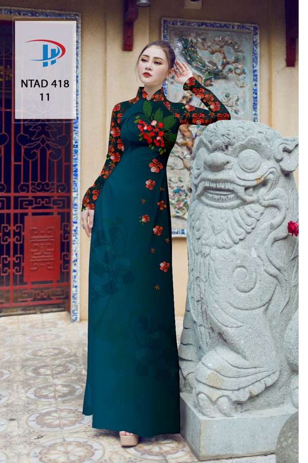 Vải Áo Dài Hoa Phượng Mới Ra AD NTAD418 73 Vải Áo Dài Hoa Phượng Mới Ra AD NTAD418