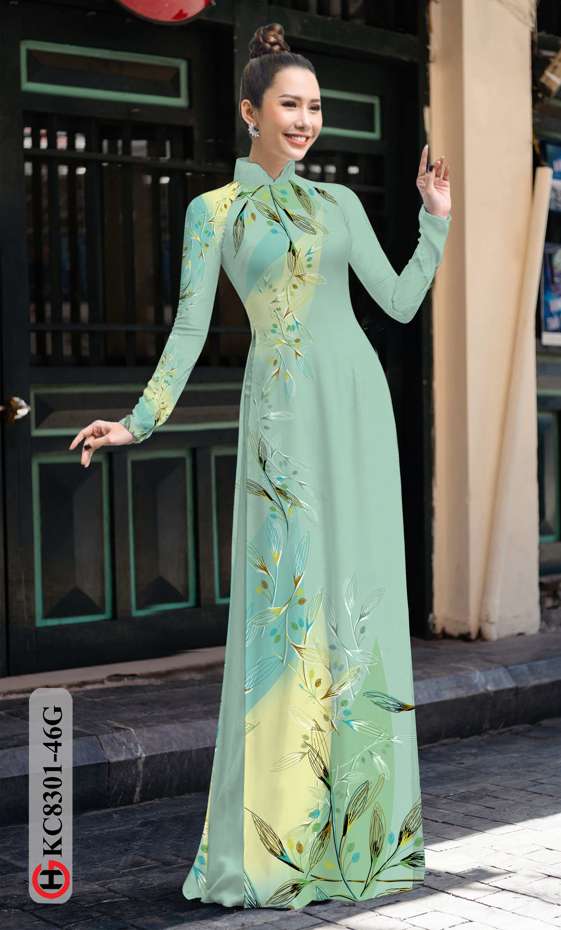 Vải Áo Dài Hoa In 3D Độc Đáo AD KC8301