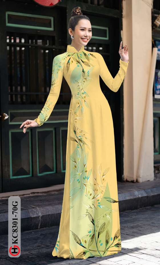 Vải Áo Dài Hoa In 3D Độc Đáo AD KC8301