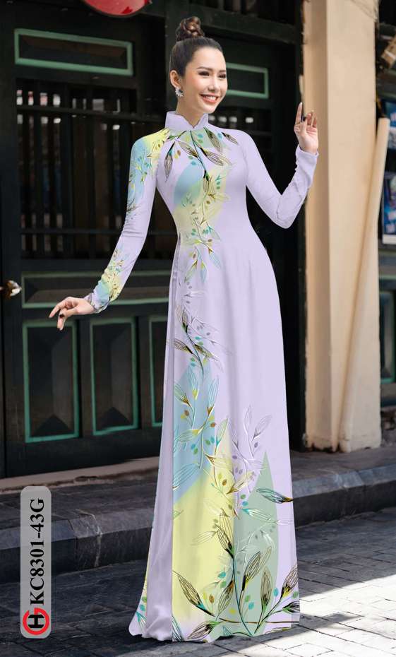 Vải Áo Dài Hoa In 3D Độc Đáo AD KC8301