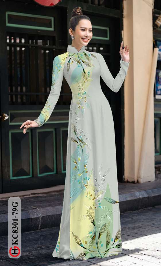 Vải Áo Dài Hoa In 3D Độc Đáo AD KC8301