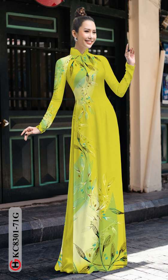 Vải Áo Dài Hoa In 3D Độc Đáo AD KC8301