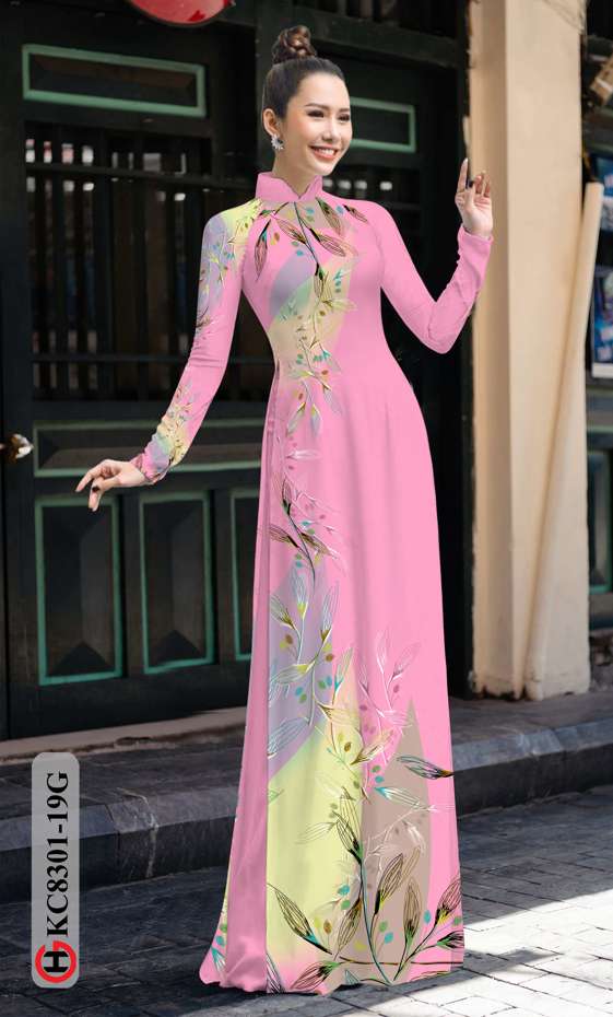 Vải Áo Dài Hoa In 3D Độc Đáo AD KC8301