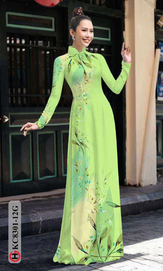 Vải Áo Dài Hoa In 3D Độc Đáo AD KC8301