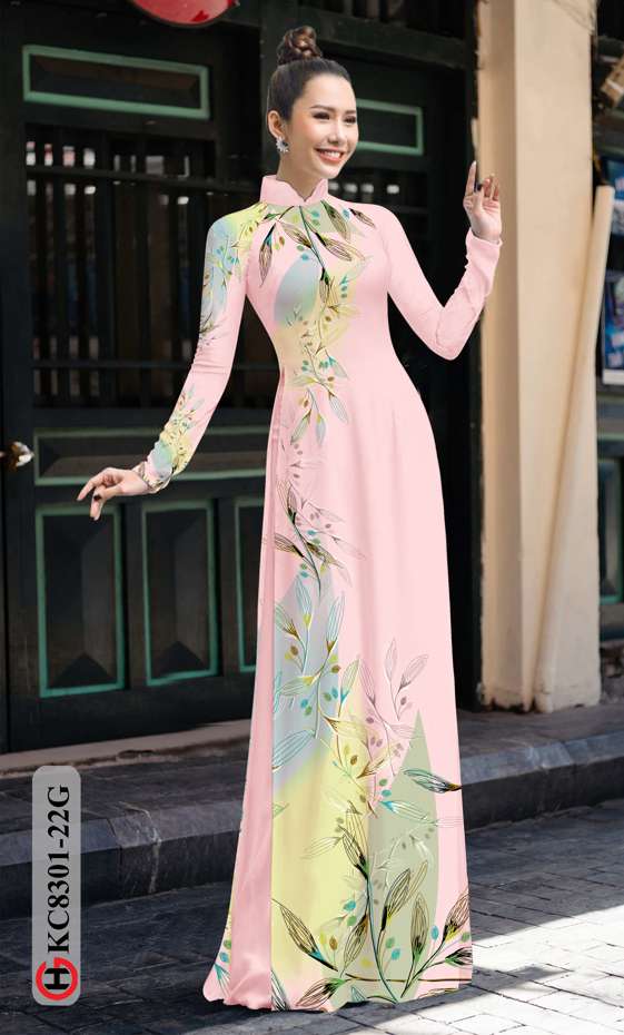 Vải Áo Dài Hoa In 3D Độc Đáo AD KC8301