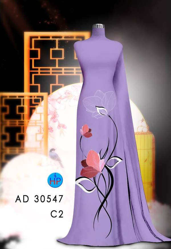 Vải Áo Dài Hoa In 3D Mới Ra AD 30547 60 Vải Áo Dài Hoa In 3D Mới Ra AD 30547