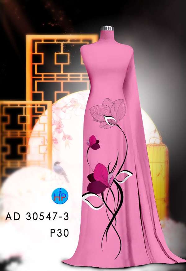 Vải Áo Dài Hoa In 3D Mới Ra AD 30547 78 Vải Áo Dài Hoa In 3D Mới Ra AD 30547