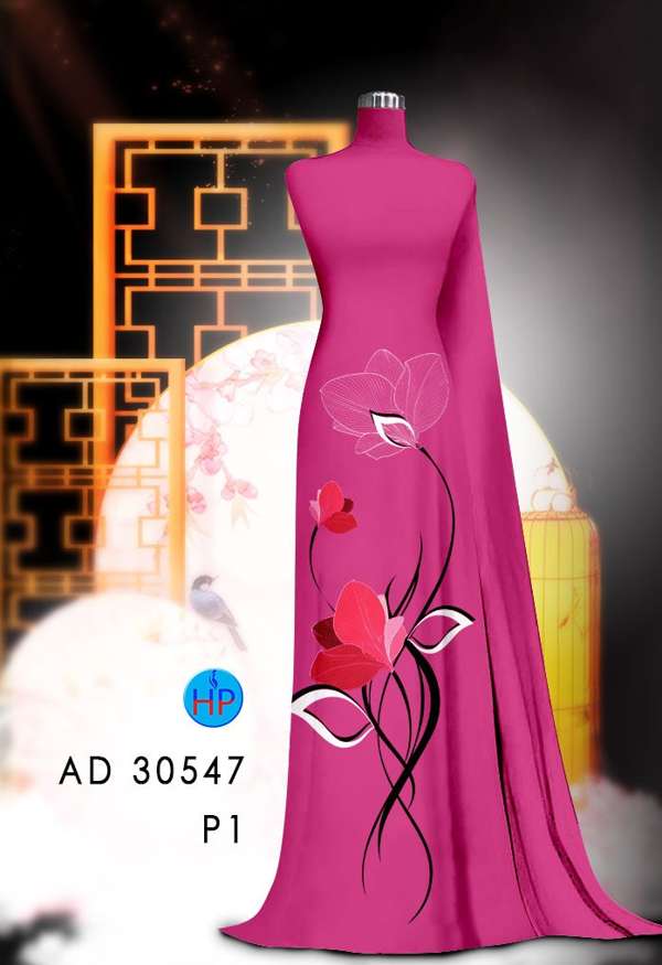 Vải Áo Dài Hoa In 3D Mới Ra AD 30547 82 Vải Áo Dài Hoa In 3D Mới Ra AD 30547