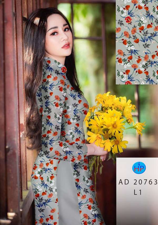 Vải Áo Dài Hoa Đều Mới Ra AD 20763 39 Vải Áo Dài Hoa Đều Mới Ra AD 20763