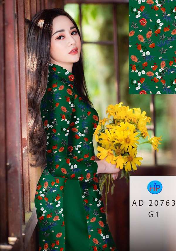 Vải Áo Dài Hoa Đều Mới Ra AD 20763 42 Vải Áo Dài Hoa Đều Mới Ra AD 20763