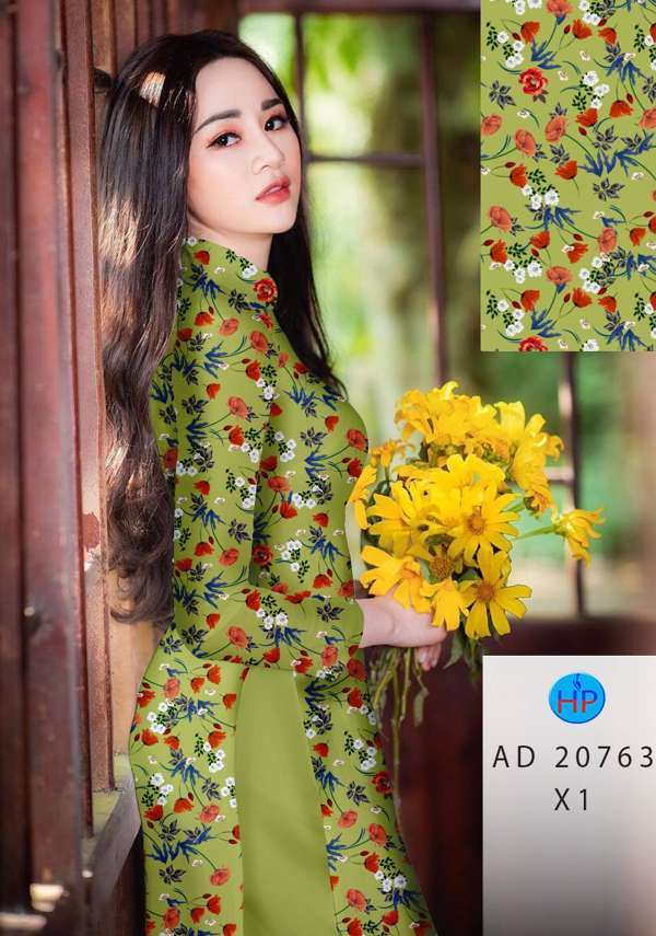 Vải Áo Dài Hoa Đều Mới Ra AD 20763 41 Vải Áo Dài Hoa Đều Mới Ra AD 20763