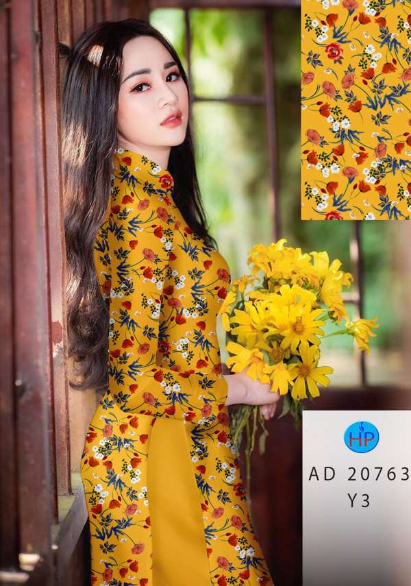 Vải Áo Dài Hoa Đều Mới Ra AD 20763 43 Vải Áo Dài Hoa Đều Mới Ra AD 20763