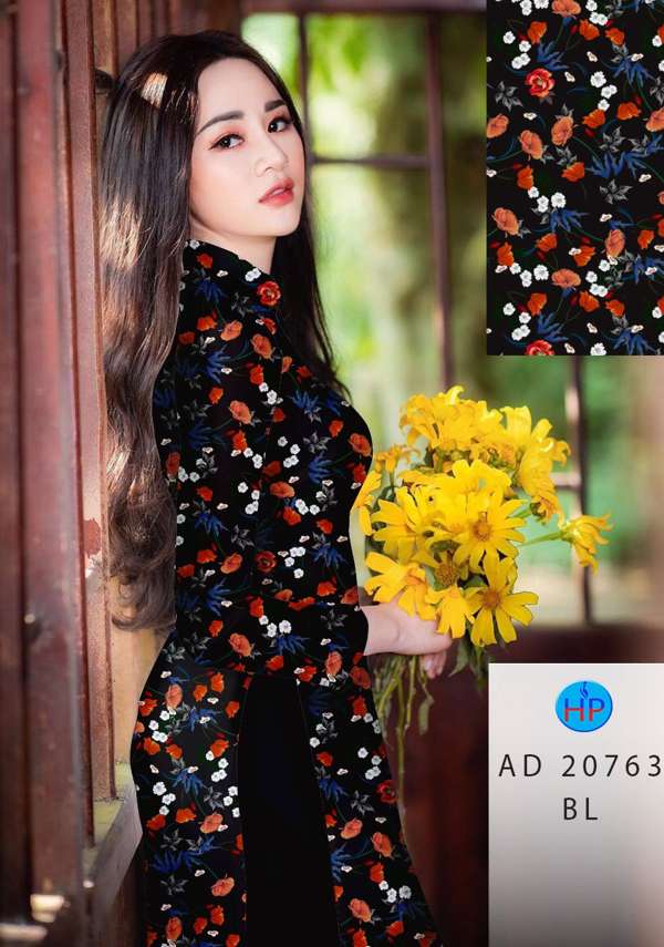Vải Áo Dài Hoa Đều Mới Ra AD 20763 44 Vải Áo Dài Hoa Đều Mới Ra AD 20763