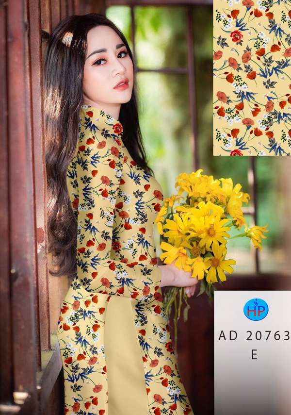 Vải Áo Dài Hoa Đều Mới Ra AD 20763 47 Vải Áo Dài Hoa Đều Mới Ra AD 20763