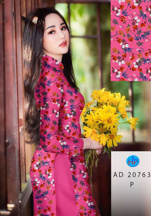 Vải Áo Dài Hoa Đều Mới Ra AD 20763 49 Vải Áo Dài Hoa Đều Mới Ra AD 20763