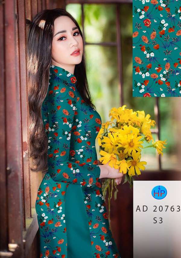 Vải Áo Dài Hoa Đều Mới Ra AD 20763 52 Vải Áo Dài Hoa Đều Mới Ra AD 20763