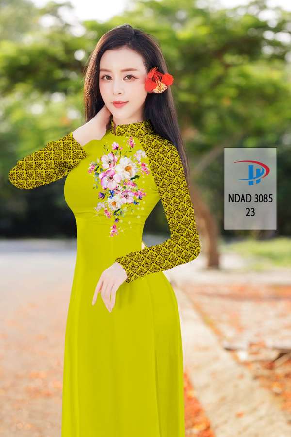 Vải Áo Dài Hoa In 3D Vừa Ra AD NDAD3085 53 Vải Áo Dài Hoa In 3D Vừa Ra AD NDAD3085