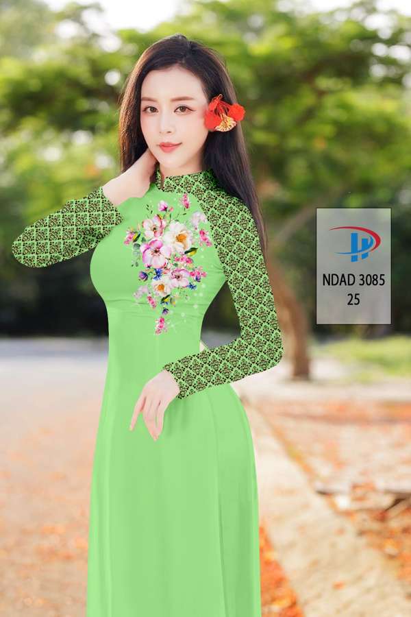Vải Áo Dài Hoa In 3D Vừa Ra AD NDAD3085 55 Vải Áo Dài Hoa In 3D Vừa Ra AD NDAD3085