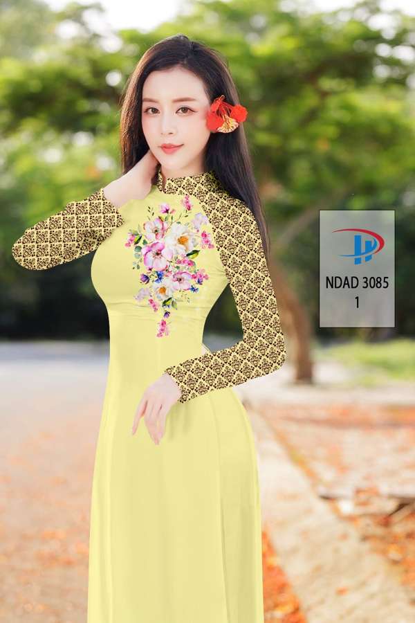 Vải Áo Dài Hoa In 3D Vừa Ra AD NDAD3085 56 Vải Áo Dài Hoa In 3D Vừa Ra AD NDAD3085