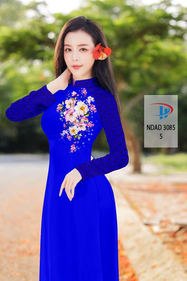 Vải Áo Dài Hoa In 3D Vừa Ra AD NDAD3085 60 Vải Áo Dài Hoa In 3D Vừa Ra AD NDAD3085