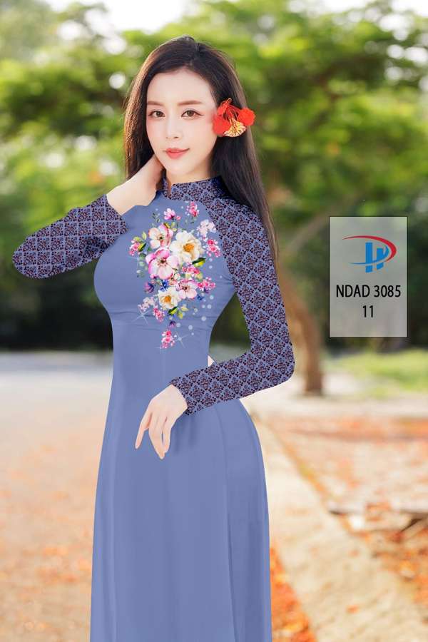 Vải Áo Dài Hoa In 3D Vừa Ra AD NDAD3085 67 Vải Áo Dài Hoa In 3D Vừa Ra AD NDAD3085