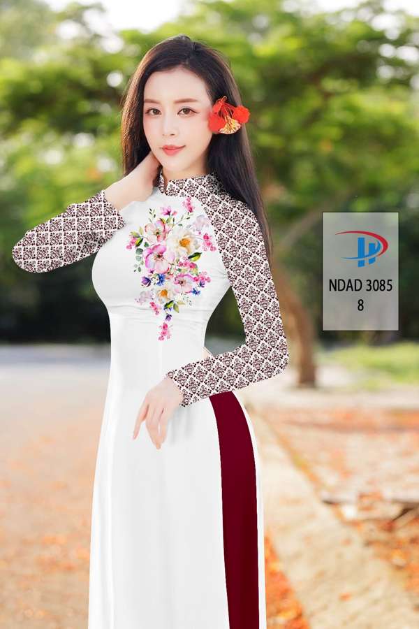 Vải Áo Dài Hoa In 3D Vừa Ra AD NDAD3085 64 Vải Áo Dài Hoa In 3D Vừa Ra AD NDAD3085