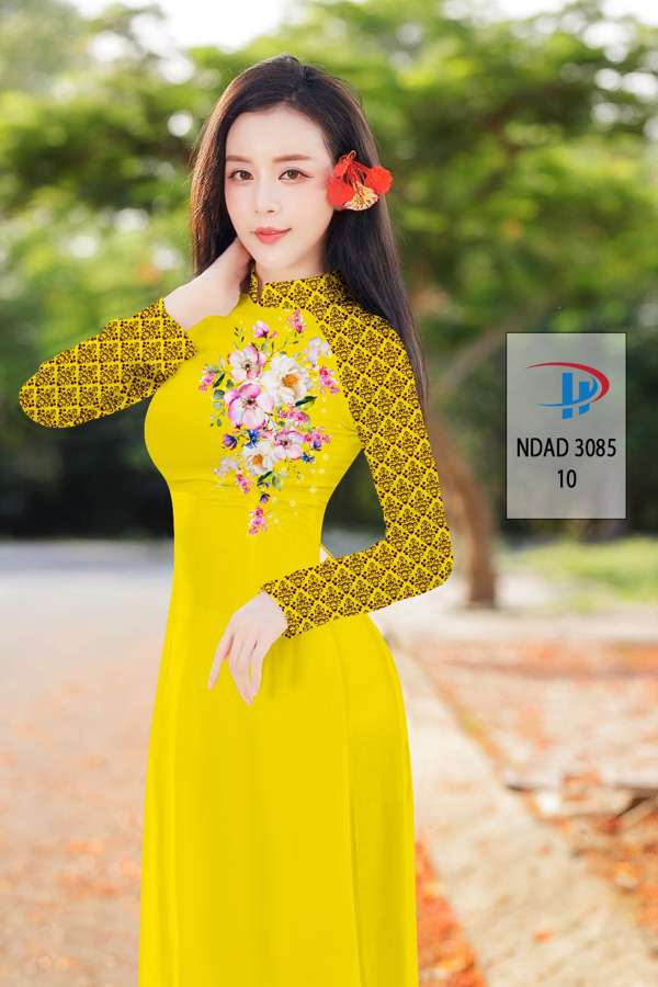 Vải Áo Dài Hoa In 3D Vừa Ra AD NDAD3085 66 Vải Áo Dài Hoa In 3D Vừa Ra AD NDAD3085