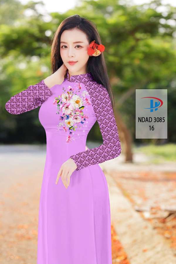 Vải Áo Dài Hoa In 3D Vừa Ra AD NDAD3085 70 Vải Áo Dài Hoa In 3D Vừa Ra AD NDAD3085