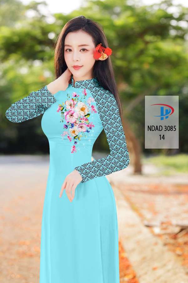 Vải Áo Dài Hoa In 3D Vừa Ra AD NDAD3085 68 Vải Áo Dài Hoa In 3D Vừa Ra AD NDAD3085