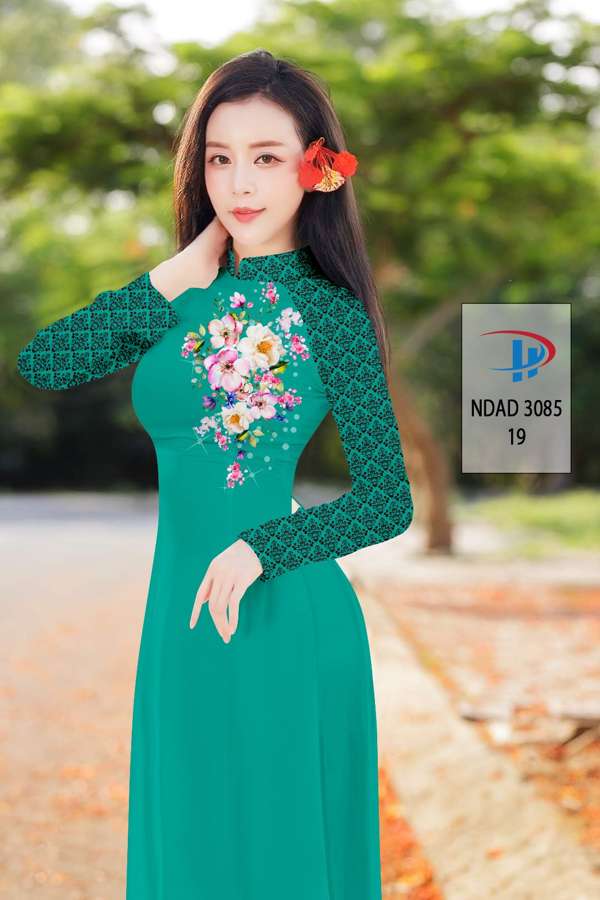 Vải Áo Dài Hoa In 3D Vừa Ra AD NDAD3085 73 Vải Áo Dài Hoa In 3D Vừa Ra AD NDAD3085