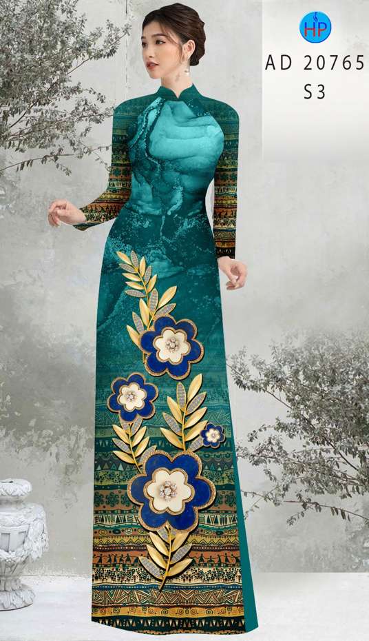 Vải Áo Dài Hoa In 3D Độc Đáo AD 20765 38 Vải Áo Dài Hoa In 3D Độc Đáo AD 20765