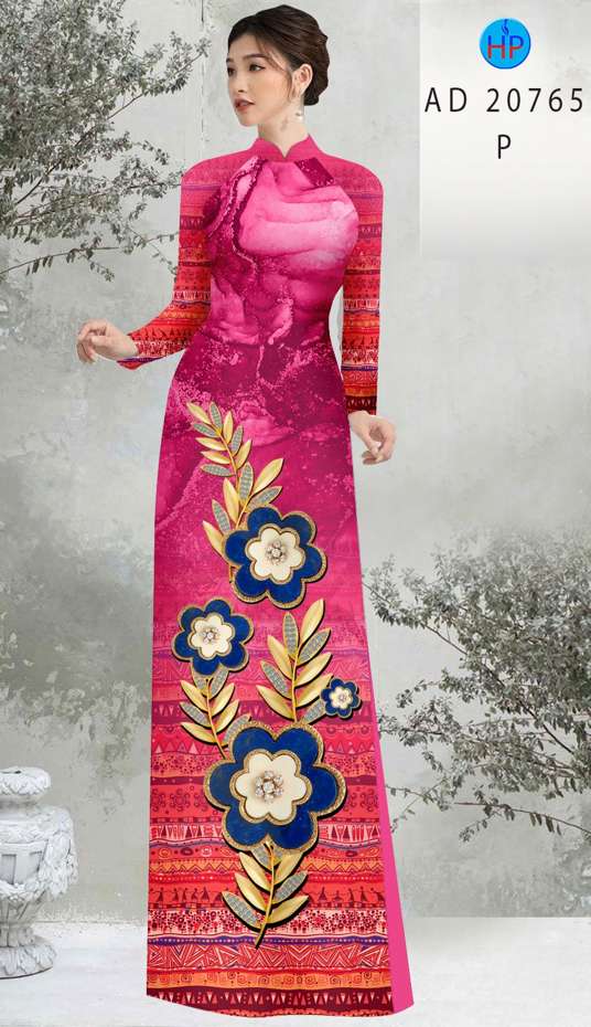 Vải Áo Dài Hoa In 3D Độc Đáo AD 20765 37 Vải Áo Dài Hoa In 3D Độc Đáo AD 20765