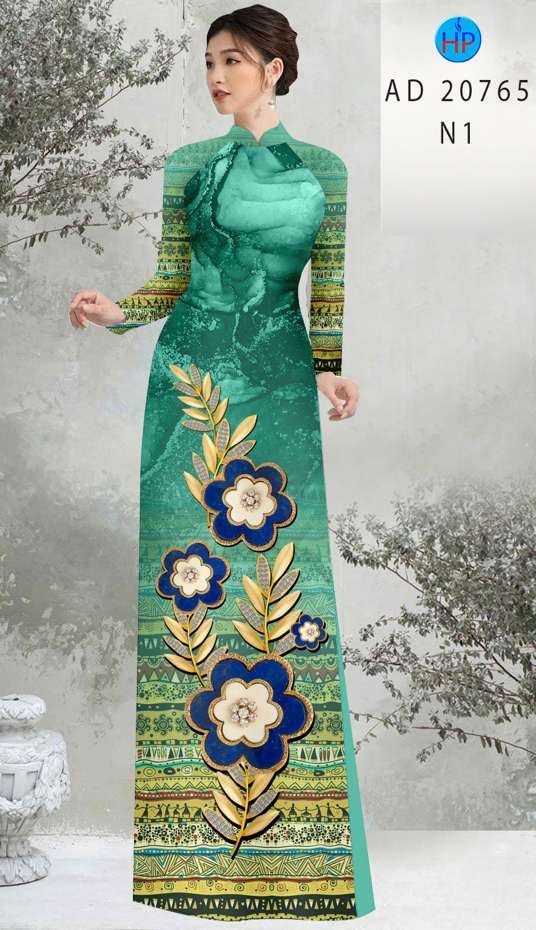 Vải Áo Dài Hoa In 3D Độc Đáo AD 20765 40 Vải Áo Dài Hoa In 3D Độc Đáo AD 20765